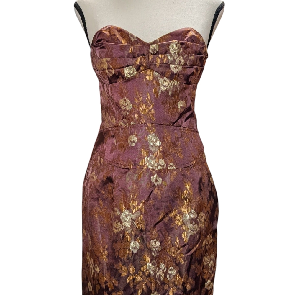 To the Max Strapless Dress in Brown and Gold - Picture 5 of 10